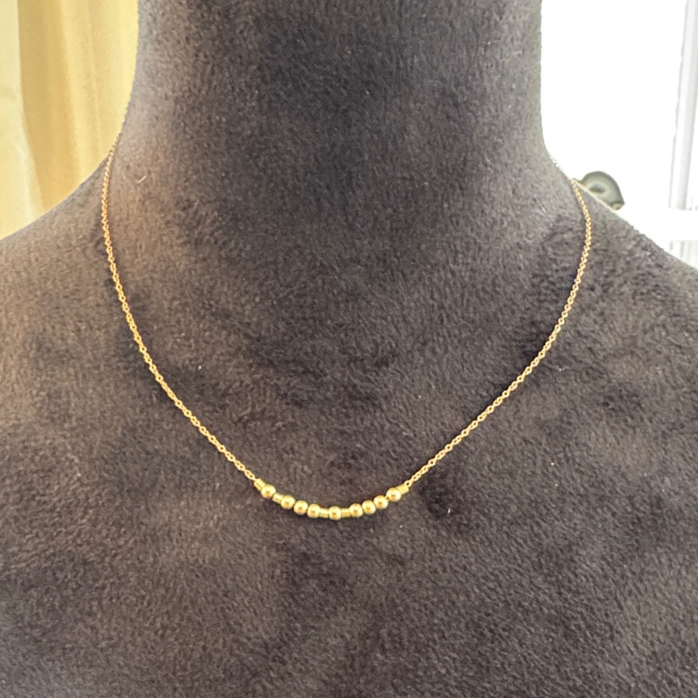 Delicate Gold Beaded Necklace